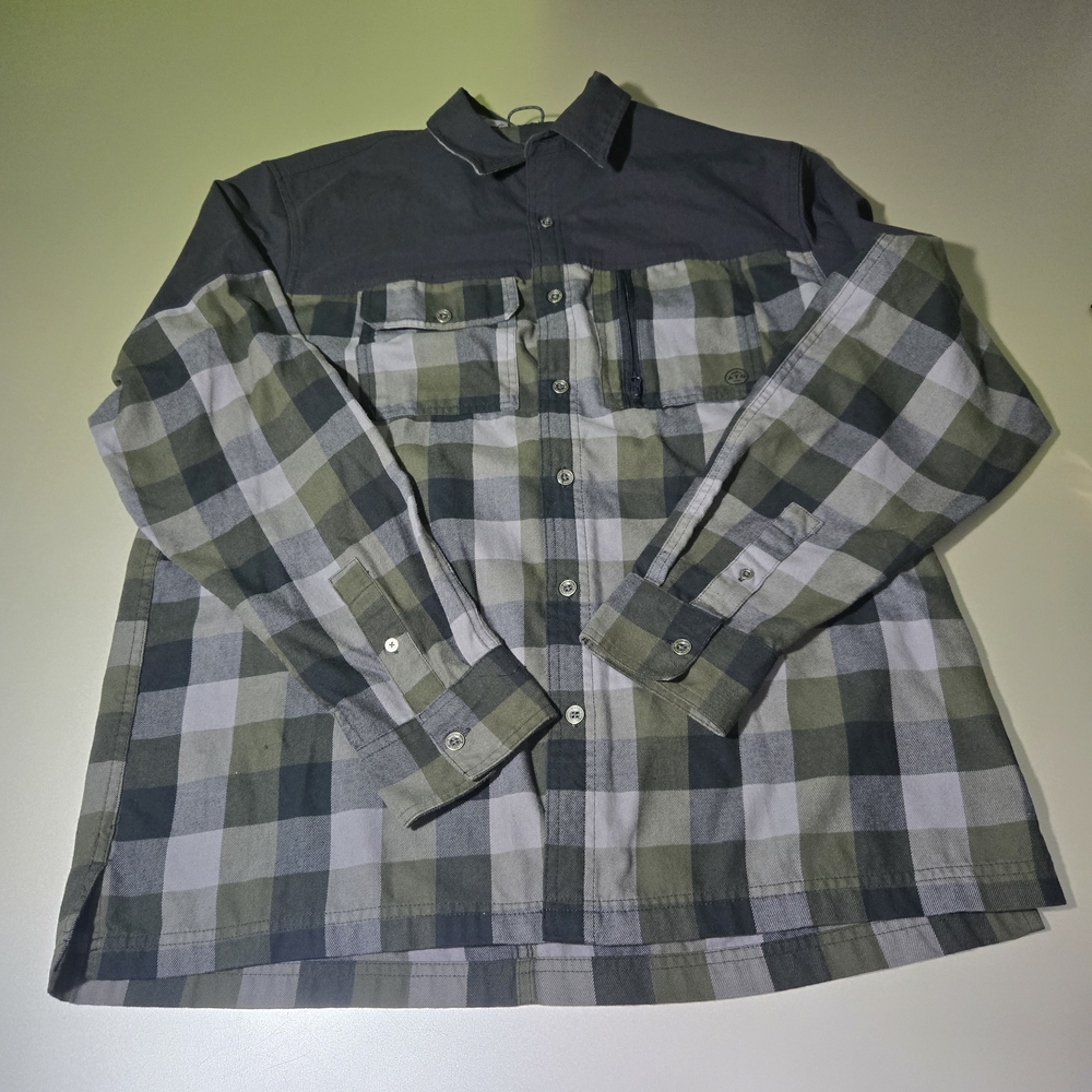 Wrangler Green and Gray Plaid Shirt Jacket